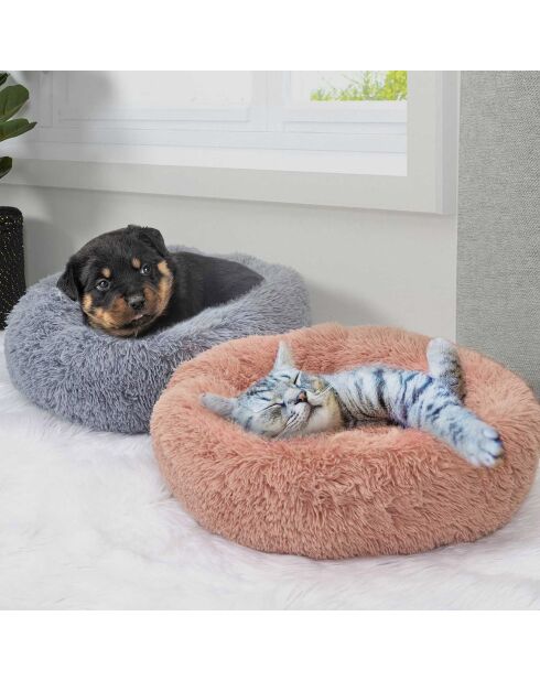 Coussin lit apaisant chat rose - 60x60x6 cm