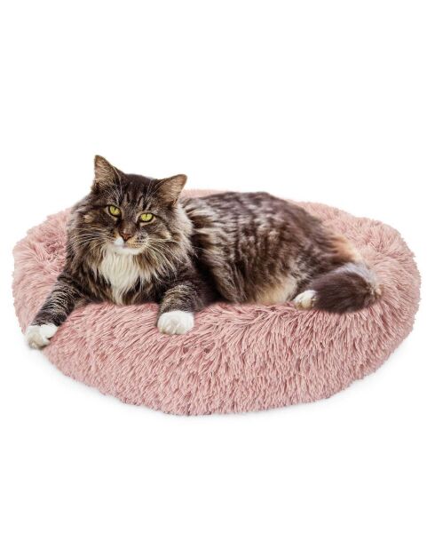 Coussin lit apaisant chat rose - 60x60x6 cm