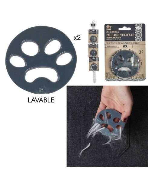 2 zampe antipelucchi grigie