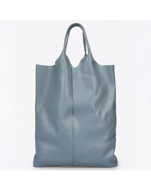 Tragetasche Evelyn aus dunkelblauem Leder - 37x3x40 cm