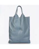 Bolso Evelyn de piel azul cielo oscuro - 37x3x40 cm