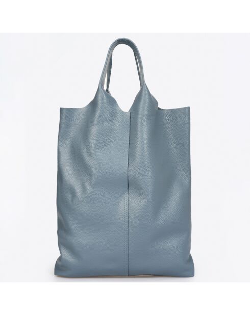 Tragetasche Evelyn aus dunkelblauem Leder - 37x3x40 cm