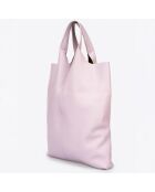 Sac cabas en Cuir Evelyn rose - 37x3x40 cm