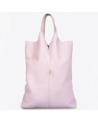 Sac cabas en Cuir Evelyn rose - 37x3x40 cm