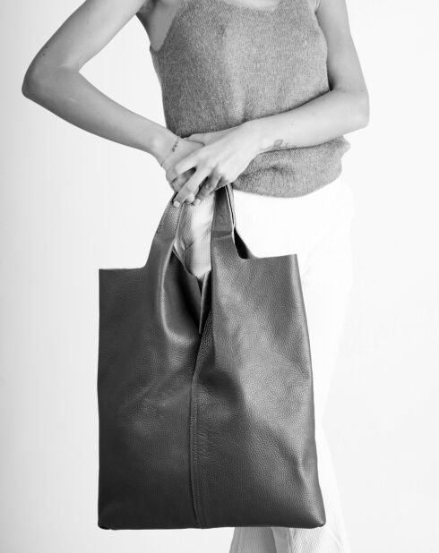 Borsa in pelle Evelyn rosa - 37x3x40 cm