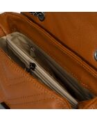 Ava cognac gewatteerde leren schoudertas - 22x9x17 cm