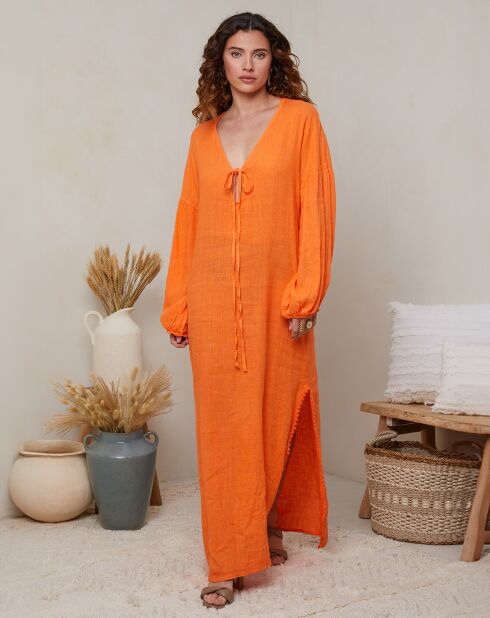 Robe 100% Lin Nomei orange