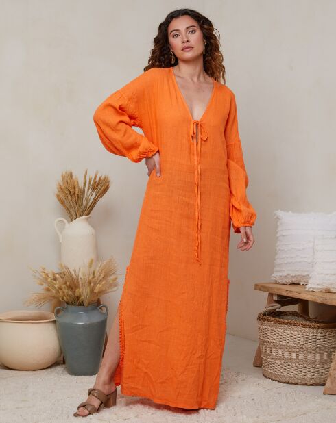 Robe 100% Lin Nomei orange