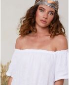 Robe 100% Lin Bélinda blanche
