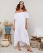 Robe 100% Lin Bélinda blanche