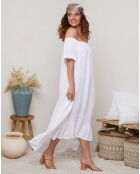 Robe 100% Lin Bélinda blanche