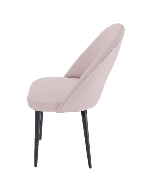 2 Chaises en velours & métal Nina rose pâle - 50x46x84 cm