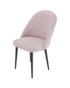 2 Chaises en velours & métal Nina rose pâle - 50x46x84 cm