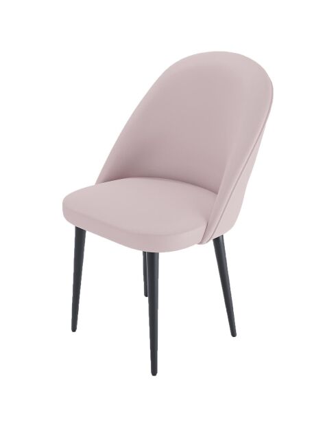 2 Chaises en velours & métal Nina rose pâle - 50x46x84 cm