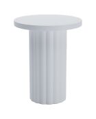 Table d'appoint ronde moderne Mirabelle blanche - 40x39x36 cm