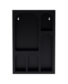 Étagère murale en bois 5 niches Hortense noire - 59.7x39.5x12 cm