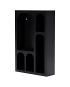 Étagère murale en bois 5 niches Hortense noire - 59.7x39.5x12 cm