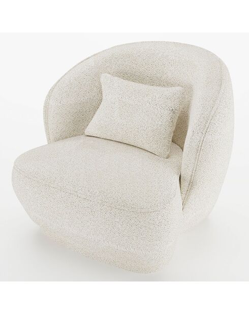 Fauteuil design bouclé Pablo blanc - 78x81x74 cm