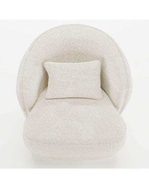 Fauteuil design bouclé Pablo blanc - 78x81x74 cm