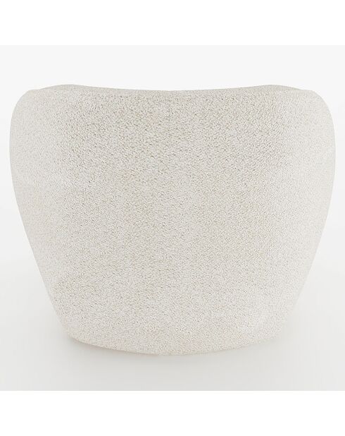 Fauteuil design bouclé Pablo blanc - 78x81x74 cm