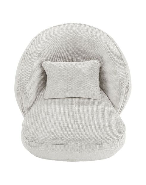 Fauteuil design tissu chenille Pablo blanc - 78x81x74 cm