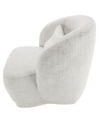 Fauteuil design tissu chenille Pablo blanc - 78x81x74 cm