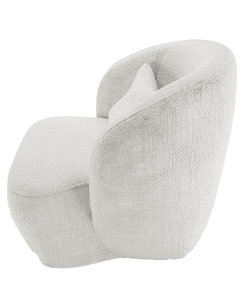 Fauteuil design tissu chenille Pablo blanc - 78x81x74 cm