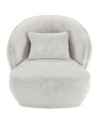 Fauteuil design tissu chenille Pablo blanc - 78x81x74 cm