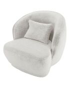 Fauteuil design tissu chenille Pablo blanc - 78x81x74 cm