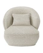 Fauteuil design bouclé Pablo beige - 78x81x74 cm