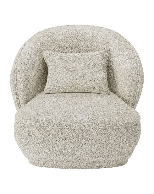 Fauteuil design bouclé Pablo beige - 78x81x74 cm