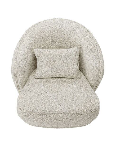 Fauteuil design bouclé Pablo beige - 78x81x74 cm