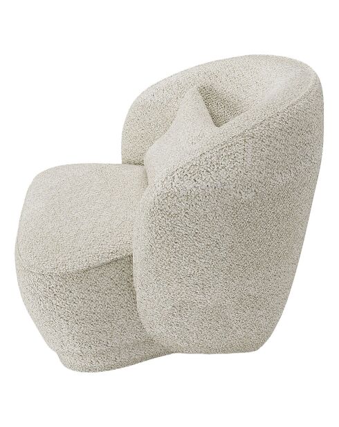 Fauteuil design bouclé Pablo beige - 78x81x74 cm