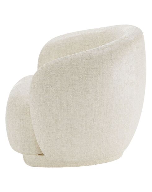 Fauteuil design demi-tonneau en velours Victoria crème - 93x87x78 cm