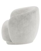 Fauteuil design demi-tonneau tissu chenille Victoria blanc - 93x87x78 cm