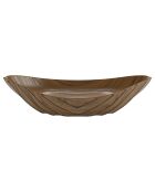 Grande coupe décorative design effet bois Pompéi bois foncé - 44.5x17x12 cm