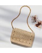 Sac porté épaule en Raphia Nina naturel - 21x13.5x4 cm