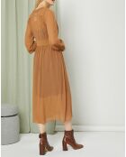 Robe 100% Soie Condor marron