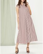 Robe longue Mambo marron/blanc