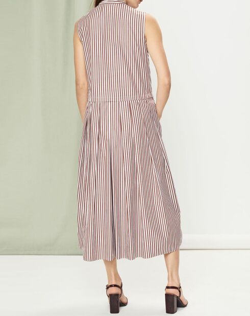 Robe longue Mambo marron/blanc