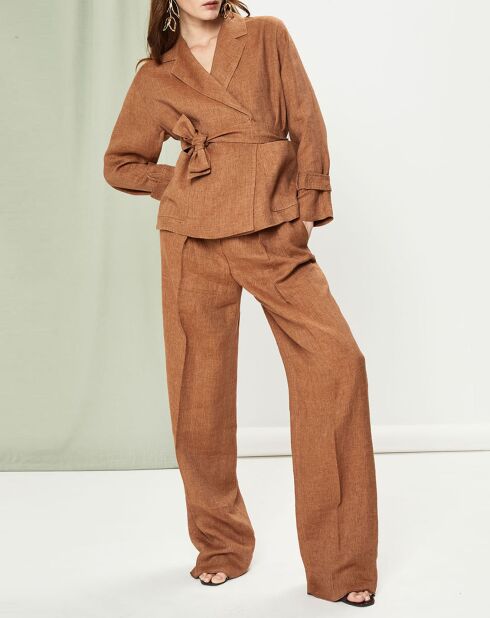 Veste 100% Lin Rodi marron