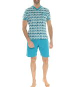 Pyjama court Nadeon bleu turquoise