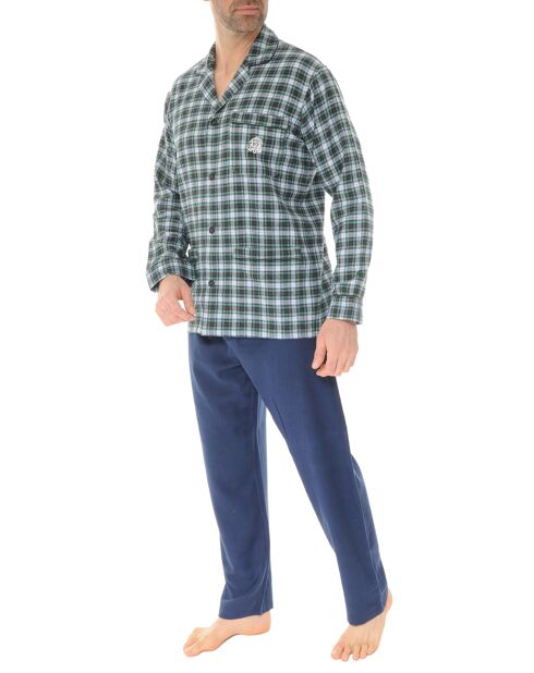 Pyjama Seylan vert sapin/bleu marine