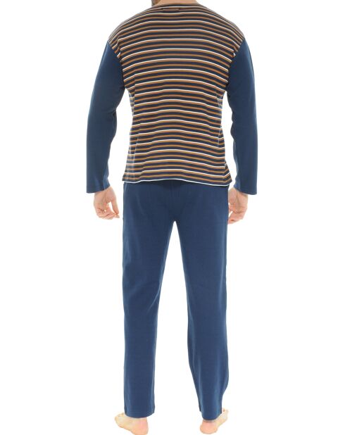 Pyjama long Darius bleu marine