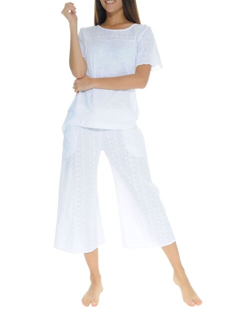 Pyjama long Oscarine blanc
