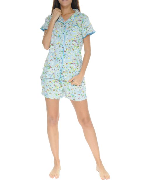 Pyjama court Myrielle bleu ciel