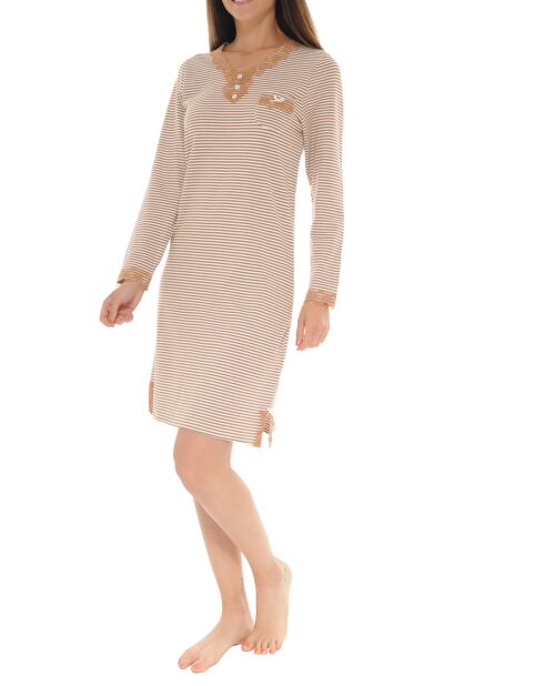 Chemise de nuit Rosie marron
