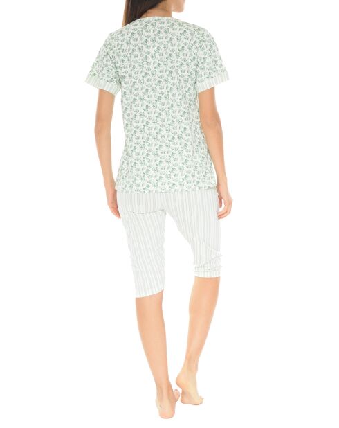 Pyjama long Victorine vert amande