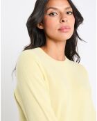 Pull 100% Cachemire Zabri col rond jaune