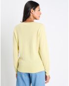 Pull 100% Cachemire Zocon col V jaune